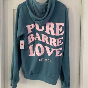 Pure Barre Teal Hoodie with Red Logo